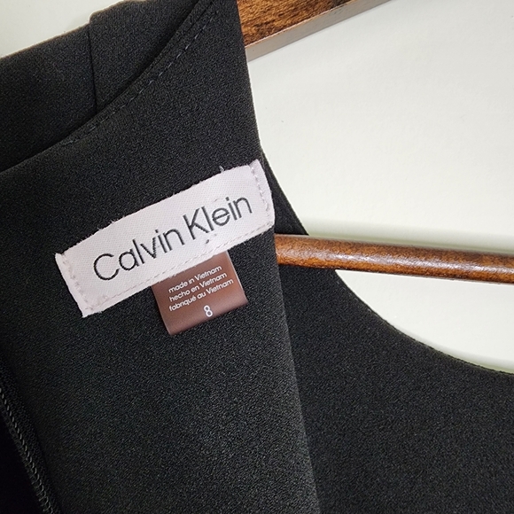 Calvin Klein Elegant Black Flutter Sleeve Jumpsuit Sz 8 Business Casual Mobwife - Picture 13 of 14